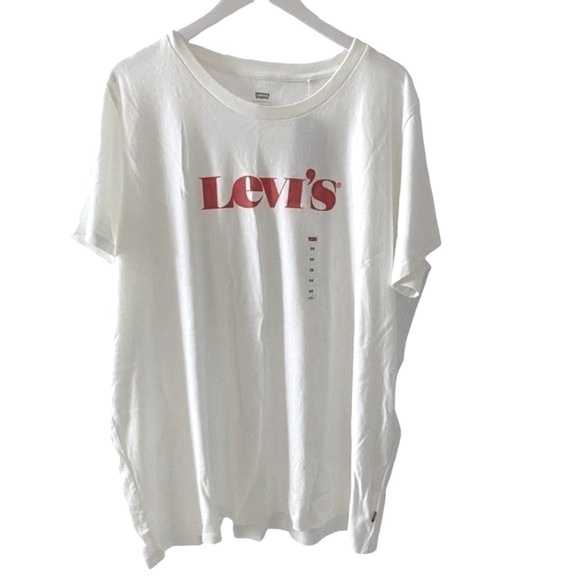 NEW - Levi's T-shirt Plus Size 3X 100% Cotton White Tee NWT - Picture 1 of 7